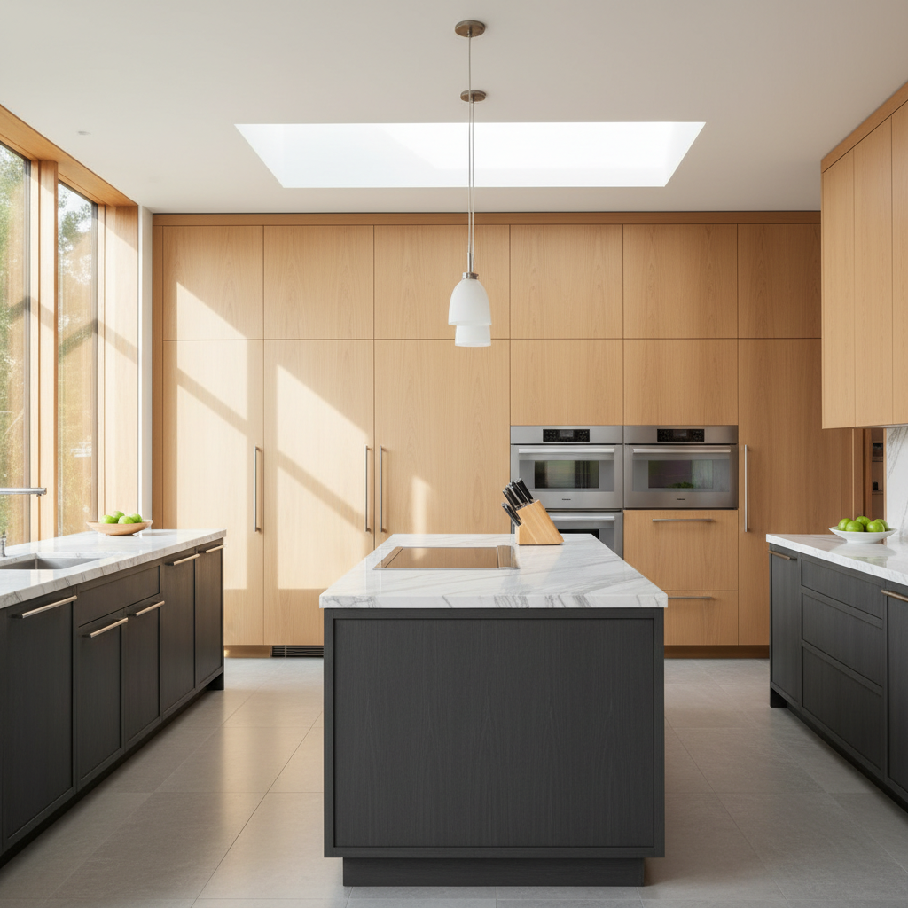 Upscale kitchen with integrated U-Line appliance repair setting