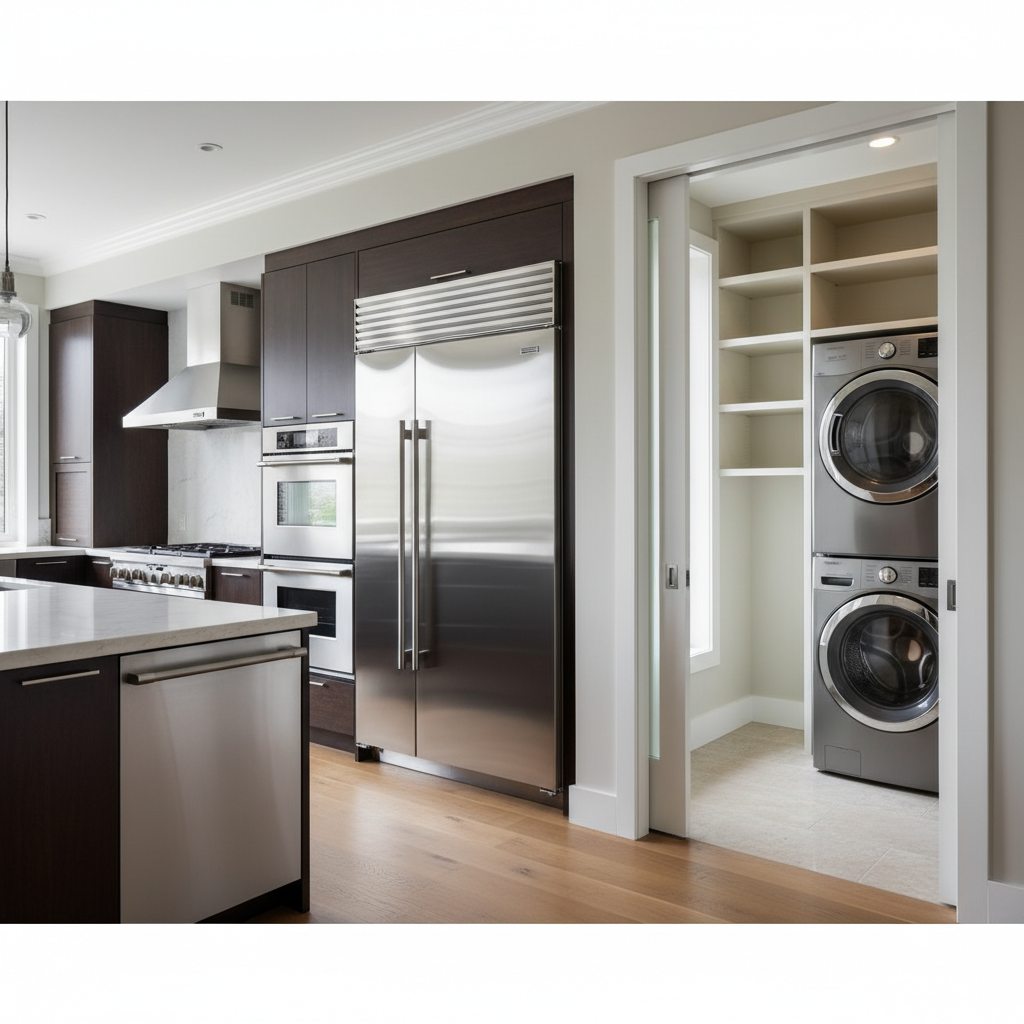 Premium household appliances in a luxury home environment